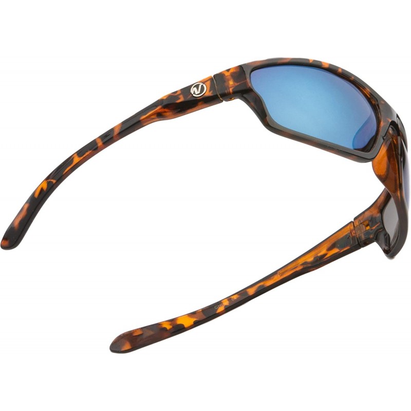 Wrap Men's Rectangular Sports Wrap 65mm Polarized Sunglasses - Tortoise- Blue Mirror Lens - CV1956W5R9S $9.49