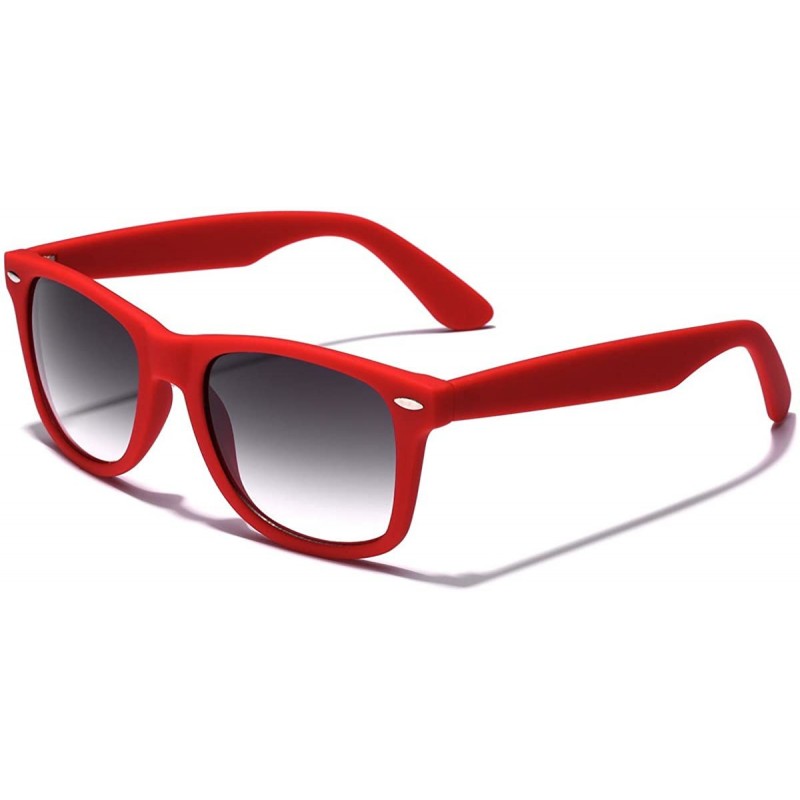 Square Colorful Retro Fashion Sunglasses - Smooth Matte Finish Frame - Red - CA11OXKKUG9 $11.09