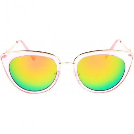 Cat Eye Womens Metal Trim Cat Eye Goth Fashion Sunglasses - Pink Peach - CS12N2B2V6K $11.08