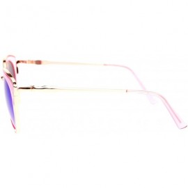 Cat Eye Womens Metal Trim Cat Eye Goth Fashion Sunglasses - Pink Peach - CS12N2B2V6K $11.08