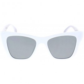 Square Womens Square Cateye Sunglasses Retro Chic Fashion Shades UV 400 - White (Silver Mirror) - C01940RHC8U $9.03