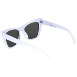 Square Womens Square Cateye Sunglasses Retro Chic Fashion Shades UV 400 - White (Silver Mirror) - C01940RHC8U $9.03