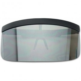 Goggle Huge Oversize Futuristic Flat Top Single Shield Mono Mirrored Iconic Visor Sunglasses - C4197S6TKHR $15.06