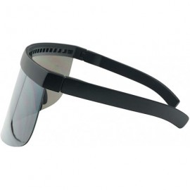 Goggle Huge Oversize Futuristic Flat Top Single Shield Mono Mirrored Iconic Visor Sunglasses - C4197S6TKHR $15.06