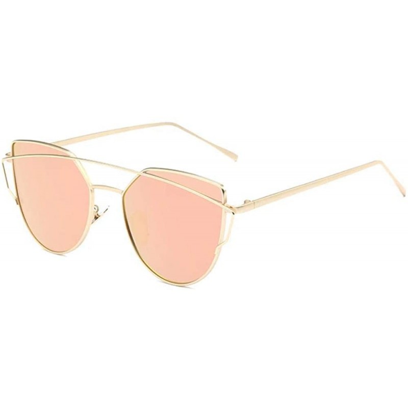 Aviator 2019 New Arrival Cat Eye Polarized Sunglasses Women Brand C4 Gold BarbiePink - C4 Gold Barbiepink - CZ18YZX4S9W $16.33