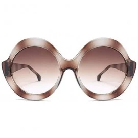 Round New round big box fashion street beat tide ladies retro UV400 protective sunglasses - Brown - CN18LK8WQYD $10.84