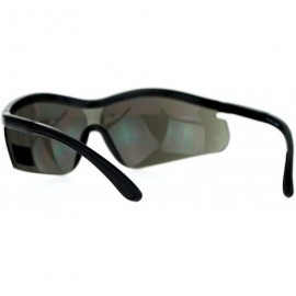 Wrap Black Lens Adjustable Arm UV Protection Rimless Warp Safety Glasses - Black - C0128UNM9DB $14.44