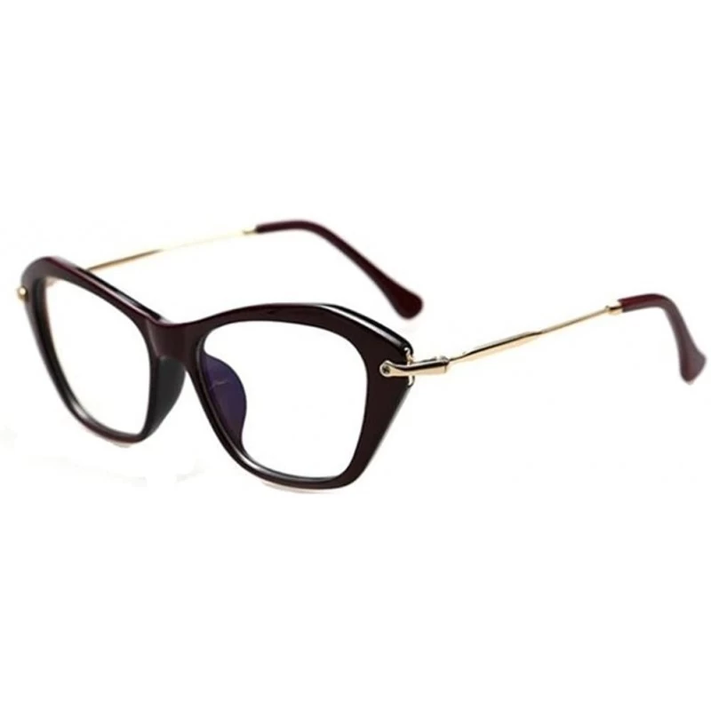 Goggle Women Cat Eye Glasses Classic Optical Vintage Glasses Frame Eyeglasses - Russet - CL17AA8YG8L $8.48