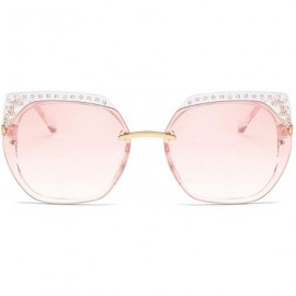 Rimless Fashion Cat Sunglasses Luxury Diamond Rimless Lady sun glasses uv400 - Pink - CL18RQ6Y0RU $9.32