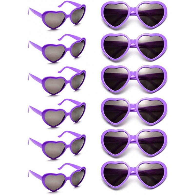 Oversized Dozen Pack Heart Sunglasses Party Favor Supplies Holiday Accessories Collection - Adult Purple - CR18G75CNL5 $20.76