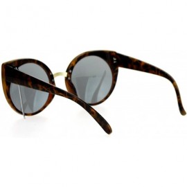 Round Womens Round Circle Cateye Sunglasses Oversized Fashion Eyewear UV 400 - Tortoise (Gold Mirror) - CT188I0I5TW $8.78