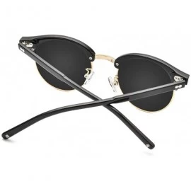 Round Acetate Polarized Sunglasses Women Retro Vintage Round 9123 - CM194EOGD5Y $20.35