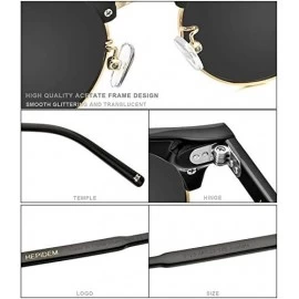 Round Acetate Polarized Sunglasses Women Retro Vintage Round 9123 - CM194EOGD5Y $20.35