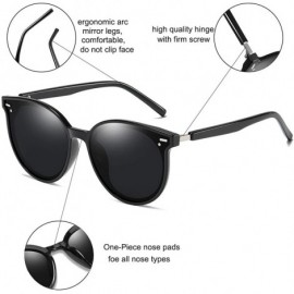 Oversized Classic Vintage Retro Polarized Oversized Keyhole Round Mirrored Lens Sunglasses for Women Men - CS18SEC5DAD $11.30