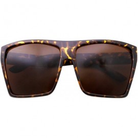 Oversized Large Retro Style Square Oversize Flat Top Sunglasses Shades - Tortoise - CH18E55QT4A $7.99