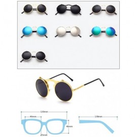 Round Vintage punk Round Metal Sunglass Mens Womens - C4 - CR18D90M5K5 $8.87