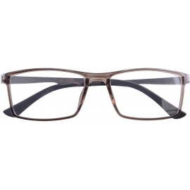 Rectangular TR90 Frame Men's Blue Light Blocking Computer Reading Glasses-LH89 - C2-transparent Grey - CH18KNQ5375 $37.97