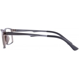 Rectangular TR90 Frame Men's Blue Light Blocking Computer Reading Glasses-LH89 - C2-transparent Grey - CH18KNQ5375 $37.97