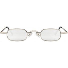 Rectangular Unisex Sunglasses Fashion Silver White Drive Holiday Rectangle Non-Polarized UV400 - CM18RLIYSAW $8.77