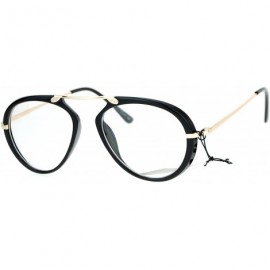 Aviator Clear Lens Aviator Glasses Unique Metal Top Bridge Fashion Eyeglasses - Black Gold - CB186KW6Z0S $11.51