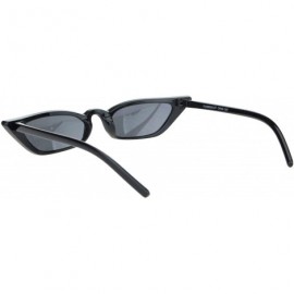 Cat Eye Womens Narrow Owl Shape Plastic Cat Eye Sunglasses - All Black - CK18OCZ55TI $8.66