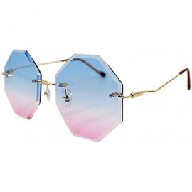 Round Women Hipster Polygon Sunglasses UV400 Metal Frame Eyewear - ue - CQ19C4D59YU $14.75