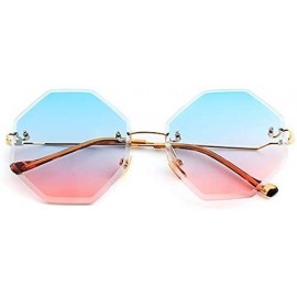 Round Women Hipster Polygon Sunglasses UV400 Metal Frame Eyewear - ue - CQ19C4D59YU $14.75