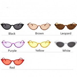 Oval Vintage Cat Eye Sunglasses Women Small Oval Sun Glasses Ladies BLACK As Picture - Purple - C518XE0S73Q $8.85