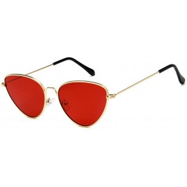 Semi-rimless Trendy Tinted Color Vintage Shaped Sun glasses Shaped Ocean Cat Eye Sunglasses Women - C6 - CV18TCAX9TS $8.71