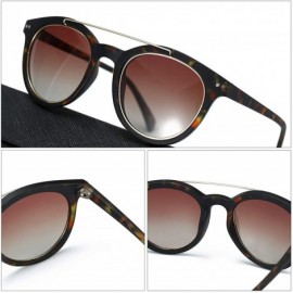 Round Polarized Round Sunglasses Lightweight Classic Double Bridge Designer Style for Men and Women - Tortoise - C018T57RTAE ...