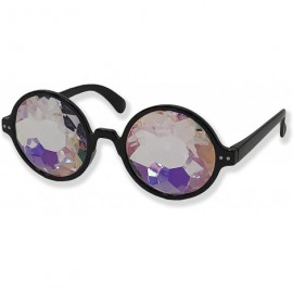 Round Round Holographic Kaleidoscope Party Glasses (Black) - C218TNCWK8Z $8.92