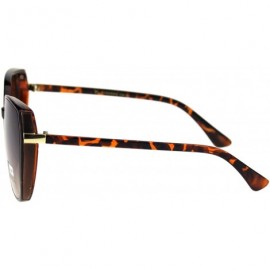 Butterfly Womens Mod Oversize Designer Fashion Squared Butterfly Sunglasses - Tortoise Brown - CR18QYCQ4SK $11.80