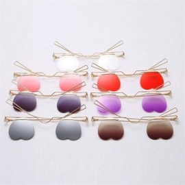 Rimless Fashion Small Rimless Sunglasses Women Vintage Heart Glasses Luxury Brand Metal Pearl Frame Unique Eyewear - 2 - CW19...