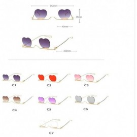 Rimless Fashion Small Rimless Sunglasses Women Vintage Heart Glasses Luxury Brand Metal Pearl Frame Unique Eyewear - 2 - CW19...