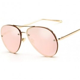 Aviator Luxury Sunglasses Women Brand Designer Female Rose Gold Famous Mirror Sun 1 - 3 - CT18XE09302 $12.10