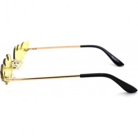 Rimless High Fashion Runway Unique Flame Shape Lens Rimless Sunglasses - Gold Yellow - C3190QADE3L $12.71