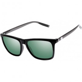 Rectangular Polarized Sunglasses Driving Blocking Eyeglasses - Green - CP18YMG8C3U $14.49