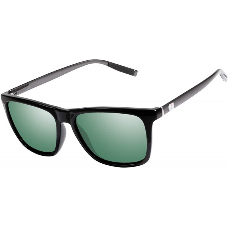 Rectangular Polarized Sunglasses Driving Blocking Eyeglasses - Green - CP18YMG8C3U $14.49