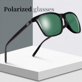 Rectangular Polarized Sunglasses Driving Blocking Eyeglasses - Green - CP18YMG8C3U $14.49