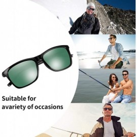 Rectangular Polarized Sunglasses Driving Blocking Eyeglasses - Green - CP18YMG8C3U $14.49