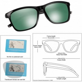 Rectangular Polarized Sunglasses Driving Blocking Eyeglasses - Green - CP18YMG8C3U $14.49