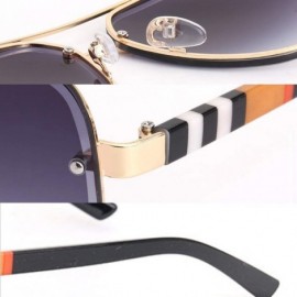 Rimless Retro square sunglasses for men women rimless sunglasses metal frame UV400 protection - 2 - CK199ZR0DTE $19.18