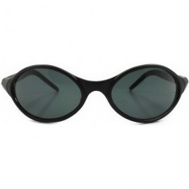 Oval Old Fashioned Vintage 80s Indie Oval Sunglasses - Matte Black - CA18ECEZAU7 $13.98