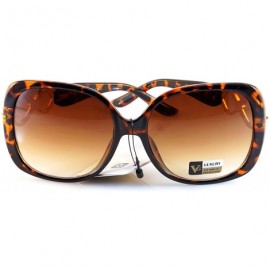 Rectangular Luxury Chic Rhinestone Metal Cross-Cut Temple Square Sunglasses A049 - Tortoise/ Brown Gradient - C6187ONQEK5 $11.45