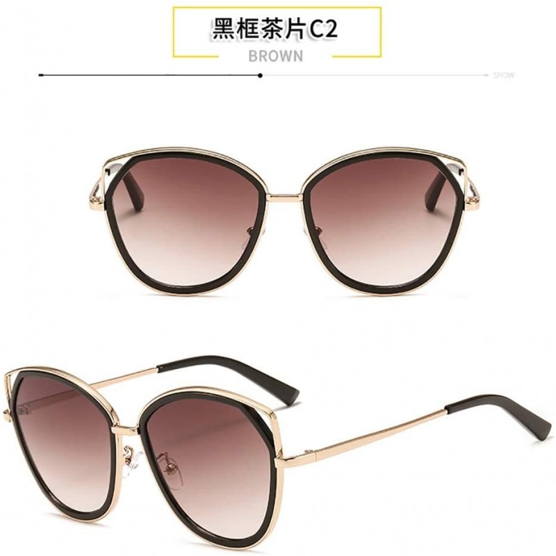 Cat Eye Voguish Sunglasses Cutout Alloy Glasses Cat Eyes Retro Sunglasses Casual Fashion Sunglasses (Color Brown) - CM1993QTR...