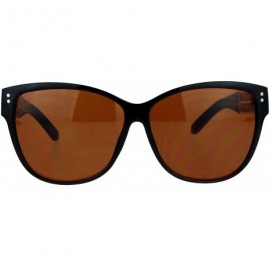 Square Womens Oversized Fashion Sunglasses Designer Style Square Frame - Brown (Brown) - C9187DYLEAW $8.91