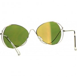 Butterfly Womens Mirrored Lens Runway Wire Rim Butterfly Sunglasses - Orange - C918CSI057Q $15.07