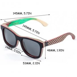 Wayfarer Bamboo Wood Polarized Sunglasses For Men&Women Retro Style 100% UV400 - 104 - CP18X5OX20H $43.26