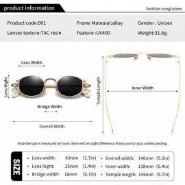 Oval Vintage Steampunk Sunglasses Circle Glasses - 001gold/Black - CO18M3S5LG9 $18.43