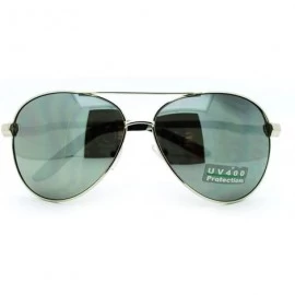 Aviator Mens Aviator Sunglasses Classic Metal Frame Fashion Shades - Silver - C111DOFYMLN $7.95